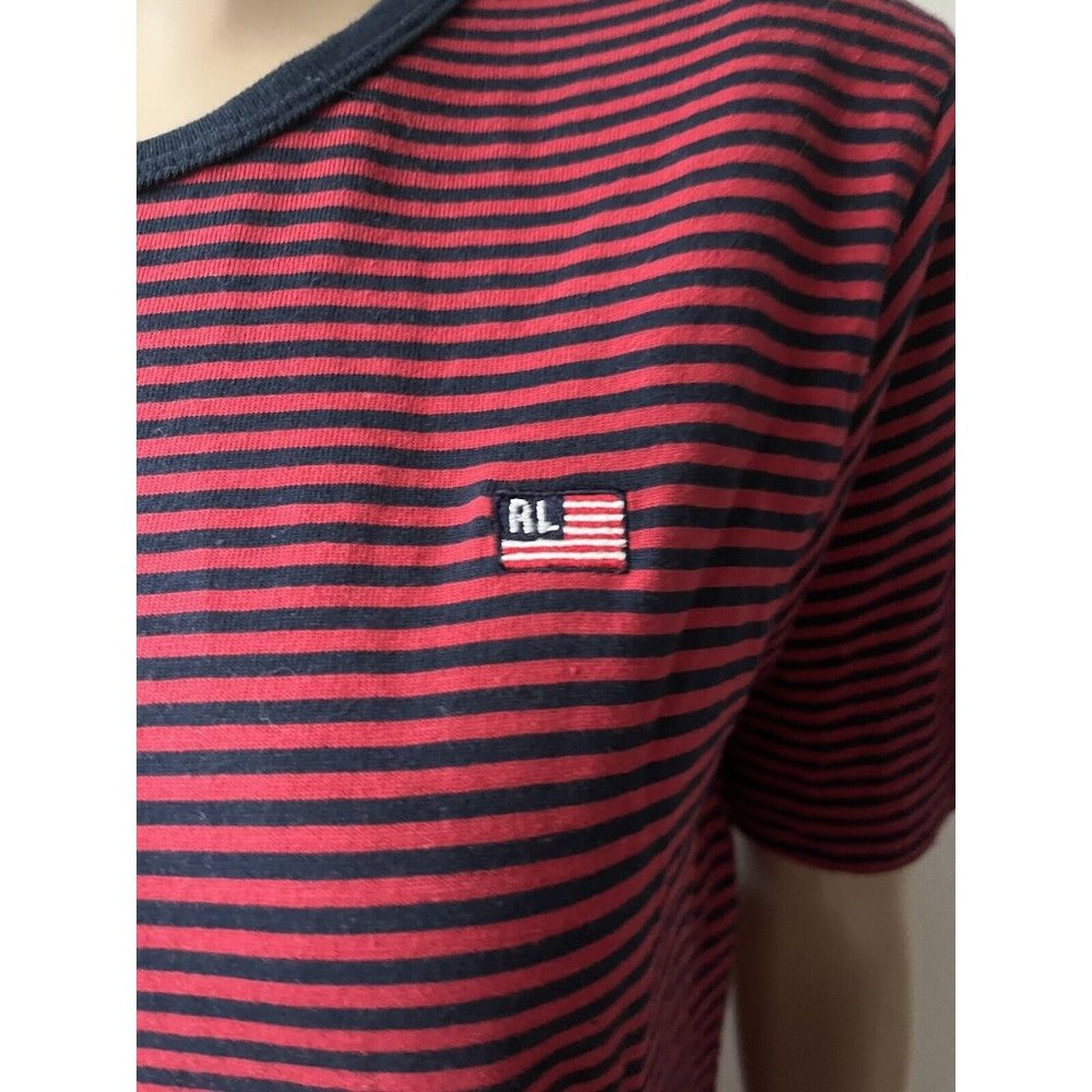 Polo Ralph Lauren Womens Cotton Split Hem Short Sleeve T-Shirt Dress Red Size L - Picture 8 of 9